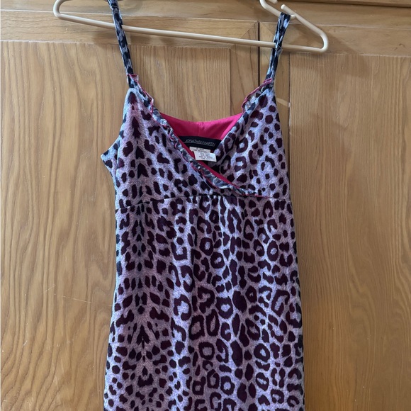 Guess Dresses & Skirts - Guess Purple Leopard Velvet Chemise with Pink Lining
